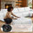 Bendire Oversized 151"W Leather Sectional Sofa Couch W/ Ottoman (with wheels)-1069446501