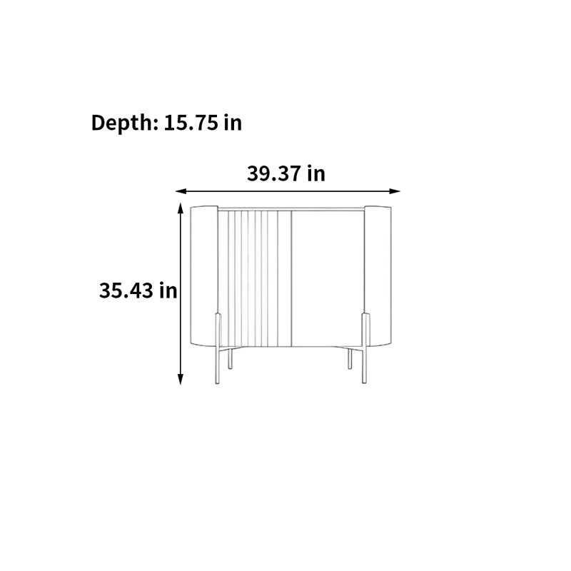 Armoire de rangement moderne et minimaliste, H 35,43 po x l 39,37 po x P 15,75 po