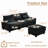 {New Arrived} 99.50 Inch 3-Seater Chenille Modular Sofa Set with Movable Ottoman,Free Combination-89612783