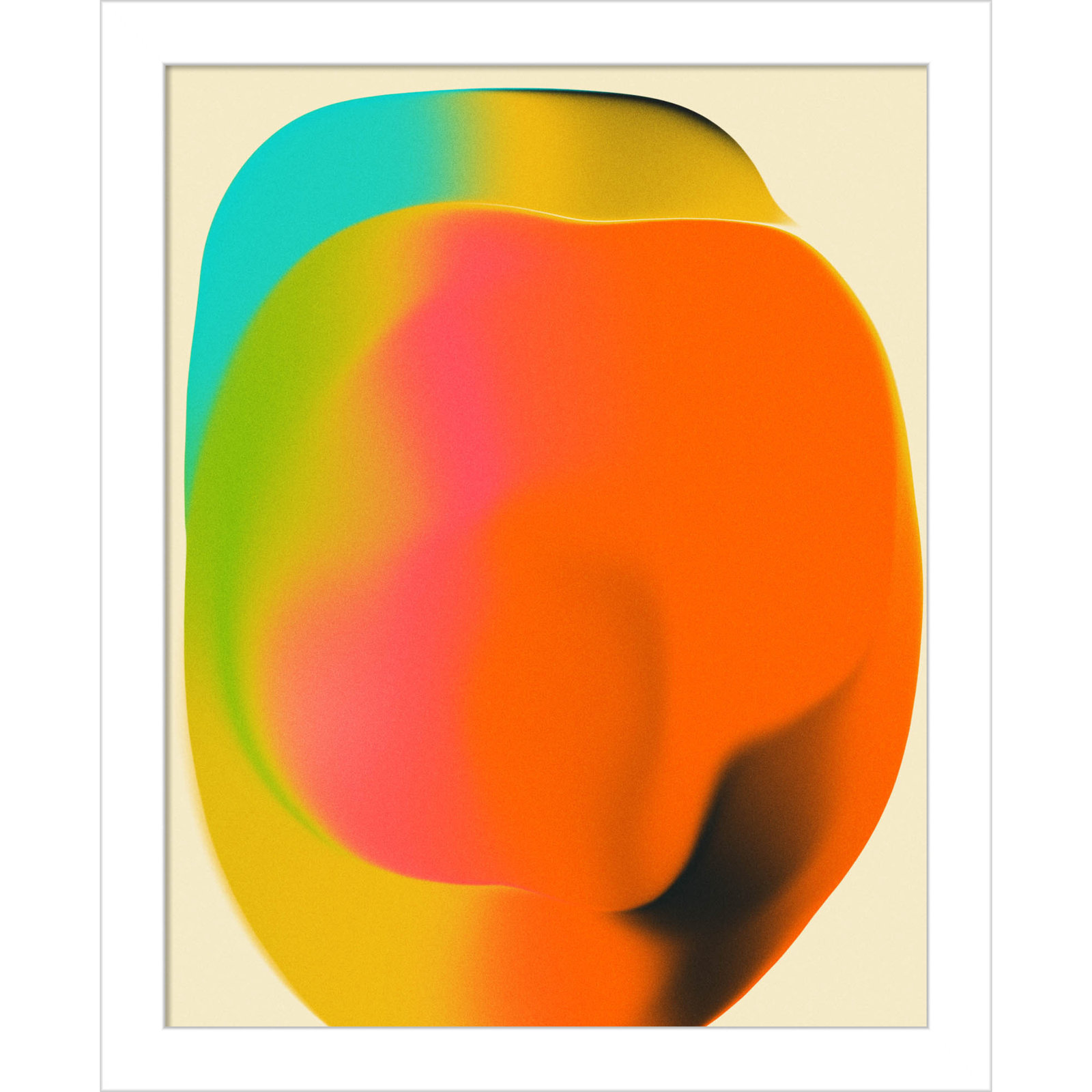 Smudge 2 by Jazzberry Blue, White Framed, 13" H x 11" W