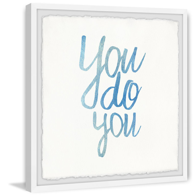 Reproduction d’art textuel sur papier « you », H 12 po x l 12 po x P 1,5 po