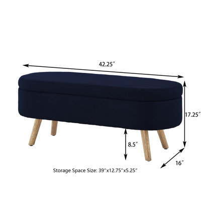 Banc de rangement avec repose-pieds ovale Luxury