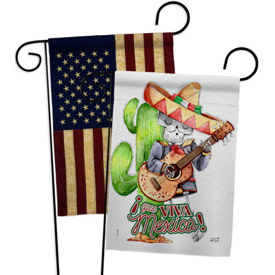 Double Sided 18.5 in. H x 13 in. W Polyester Cinco de Mayo Garden flag