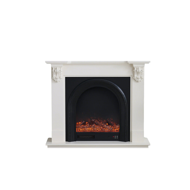47.24"Modern Minimalist Solid Wood Simulated Flame Electric Fireplace, 40.16" H x 47.24" W x 12.99" D