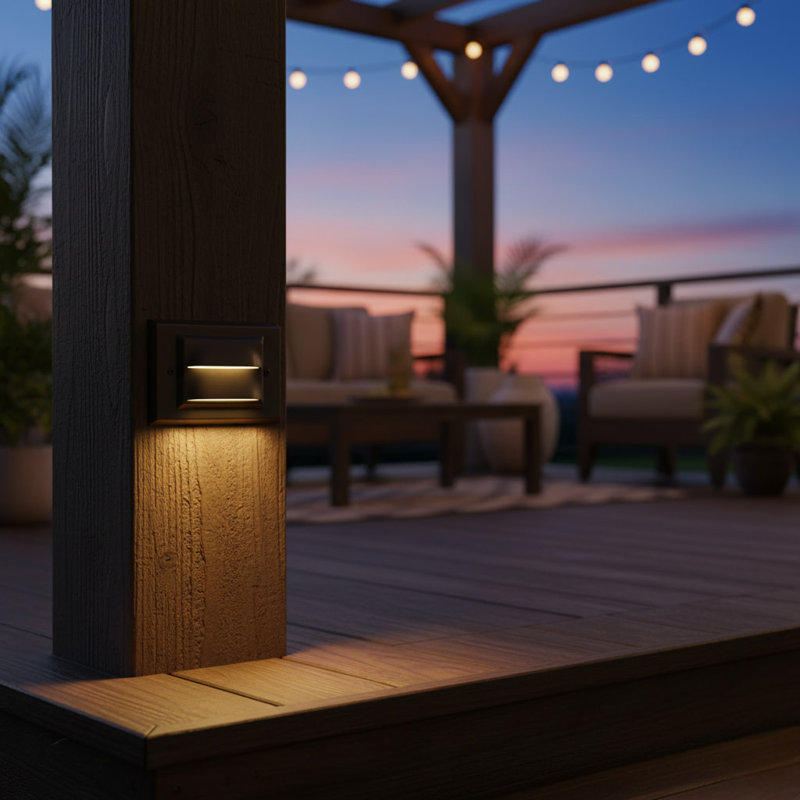 12V Low Voltage Horizontal Integrated LED Outdoor Deck Sconce Light