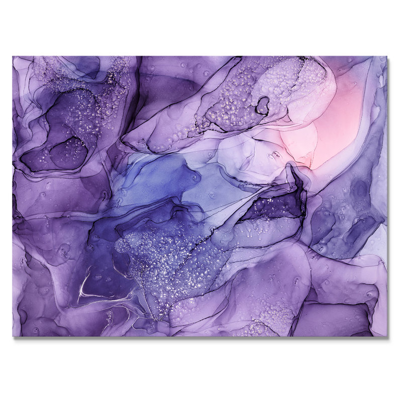 «Mauve et rose», reproduction d'art sur toile translucide, H 16 po x l 32 po, Toile tendue