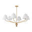 Lustre Morvan 6 - Abat-jour en tissu blanc pâle pour salon