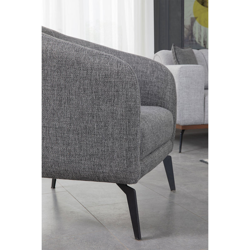 Fauteuil demi-tonneau en lin 27,56 po Striegel