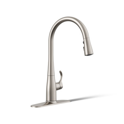 Kohler Simplice Single Handle Pull Down Kitchen Sink Faucet with Three-Function Pull Down Sprayer