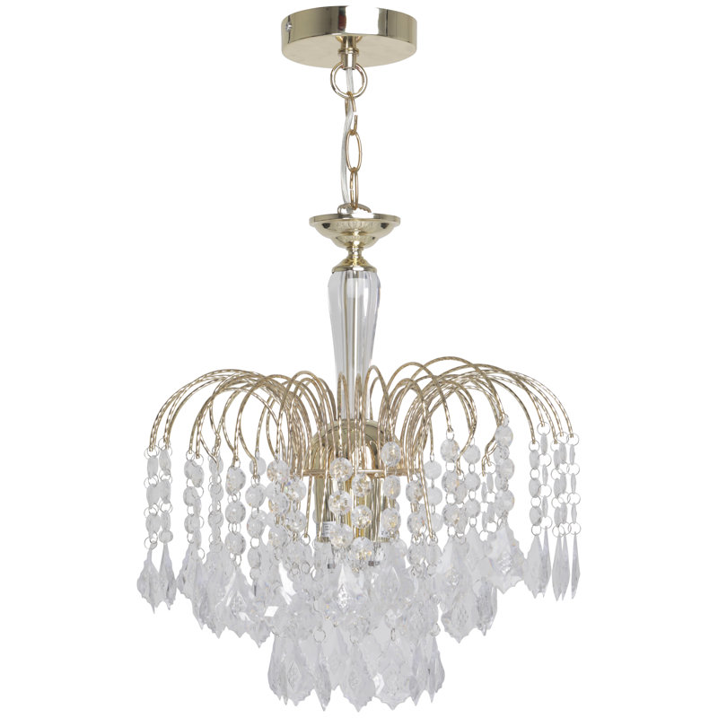 Cauthen 3 - Light Crystal Chandelier, Polished Brass