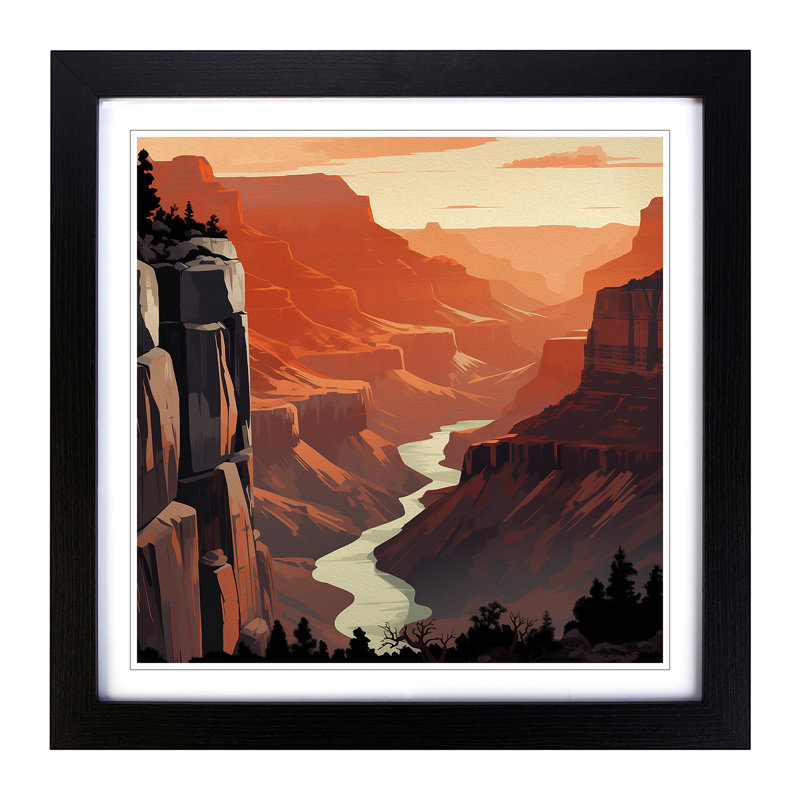 Grand Canyon Deco - Framed Print, Black
