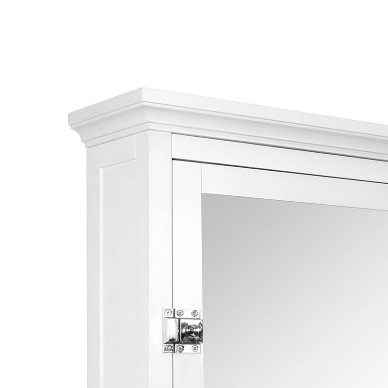 Allare Removable Medicine Cabinet with Mirrored Door, Crown Molding, Adjustable Shelf for Bathroom Storage, Bright White