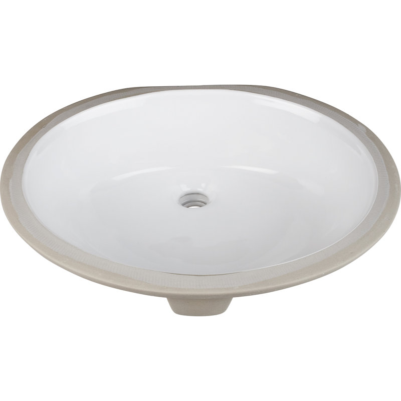 Hardware Resources 15.75'' Porcelain Oval Bathroom Sink, White