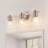 3 Lights Brushed Nickel Vanity Lights Bathroom Light Fixtures with Cone Shaped Clear Glass Shade
