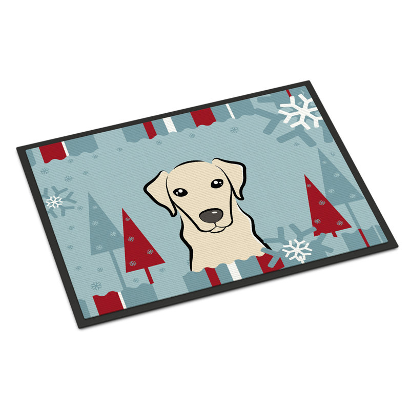 Paillasson d’extérieur antidérapant jaune Labrador, Rectangle 2 pi x 3 pi
