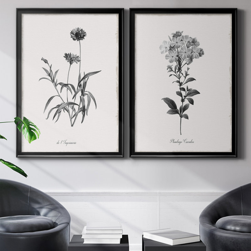 Simply Imperial - Ensemble de 2 reproductions de dessins sur toiles, H 30,5 po x l 42,5 po x P 3 po, Black Framed Canvas
