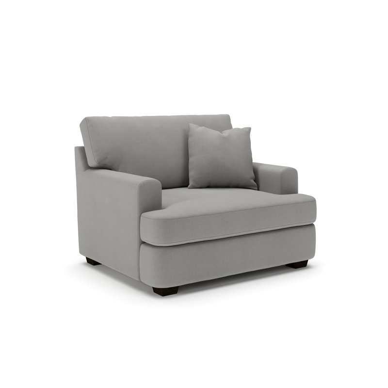 Fauteuil 49 po Emilio, Toile gris clair Bayou