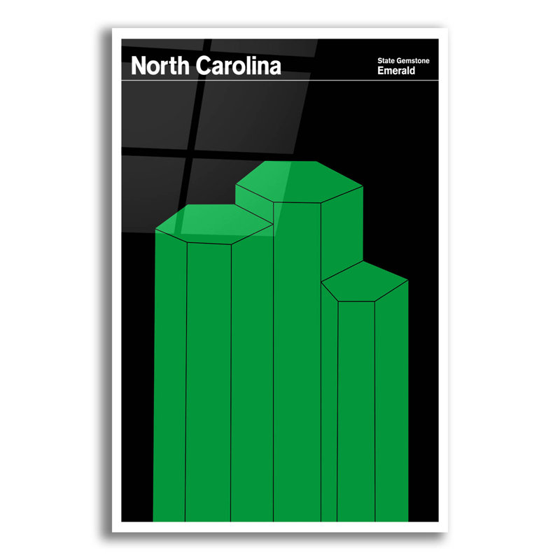 "State Posters NC" par Print Collection, H 24 po x l 16 po