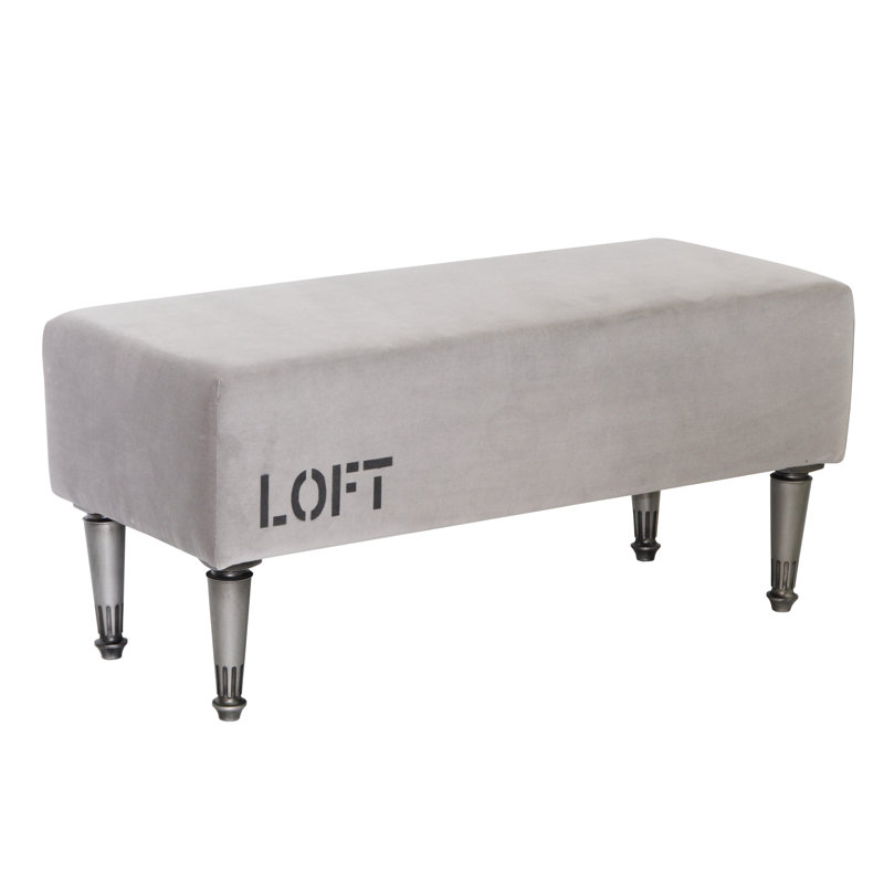 Loft Upholstered Bench, Grey
