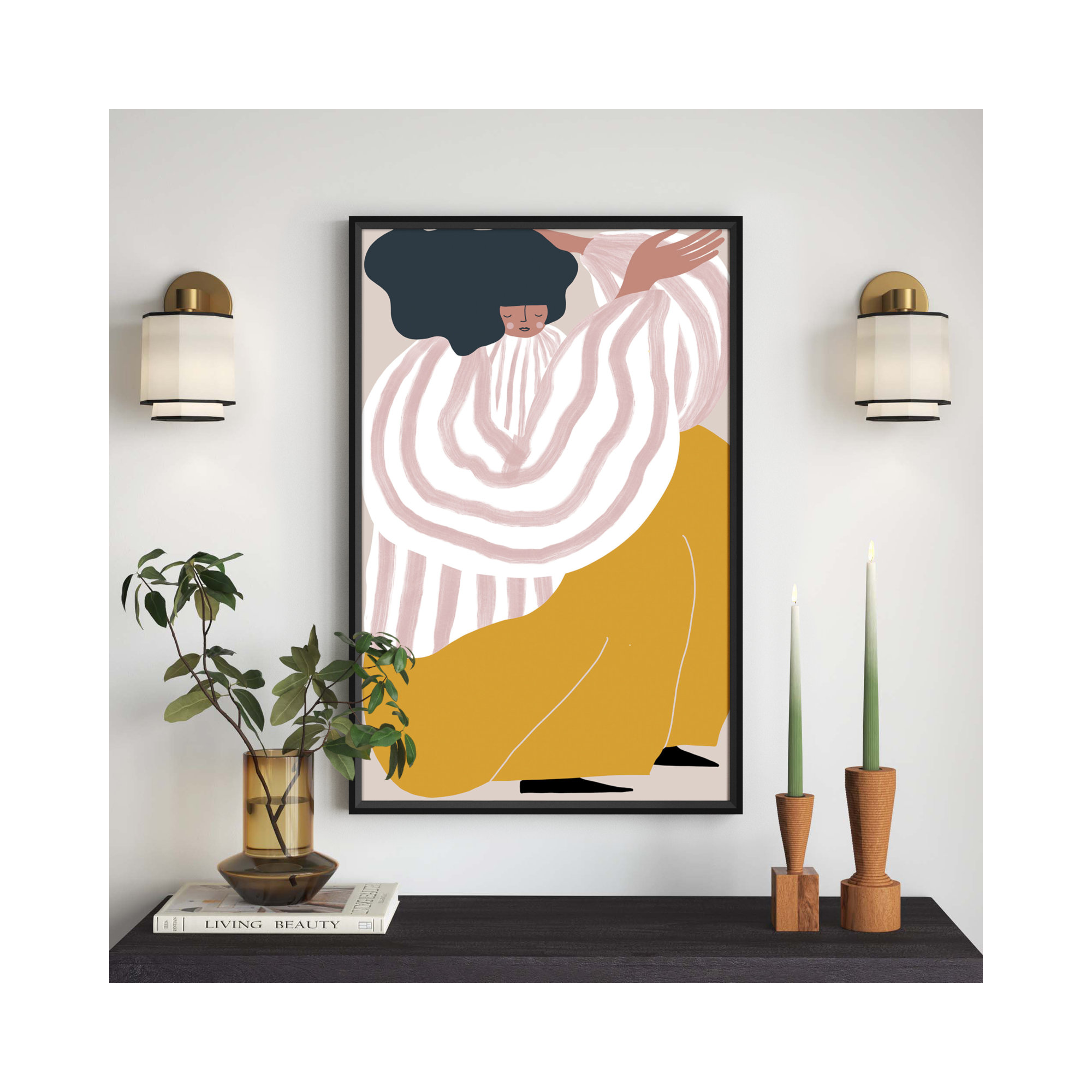Quarantine Series Portrait 1 by Keely Reyes, 41" H x 27" W x 2" D, Black