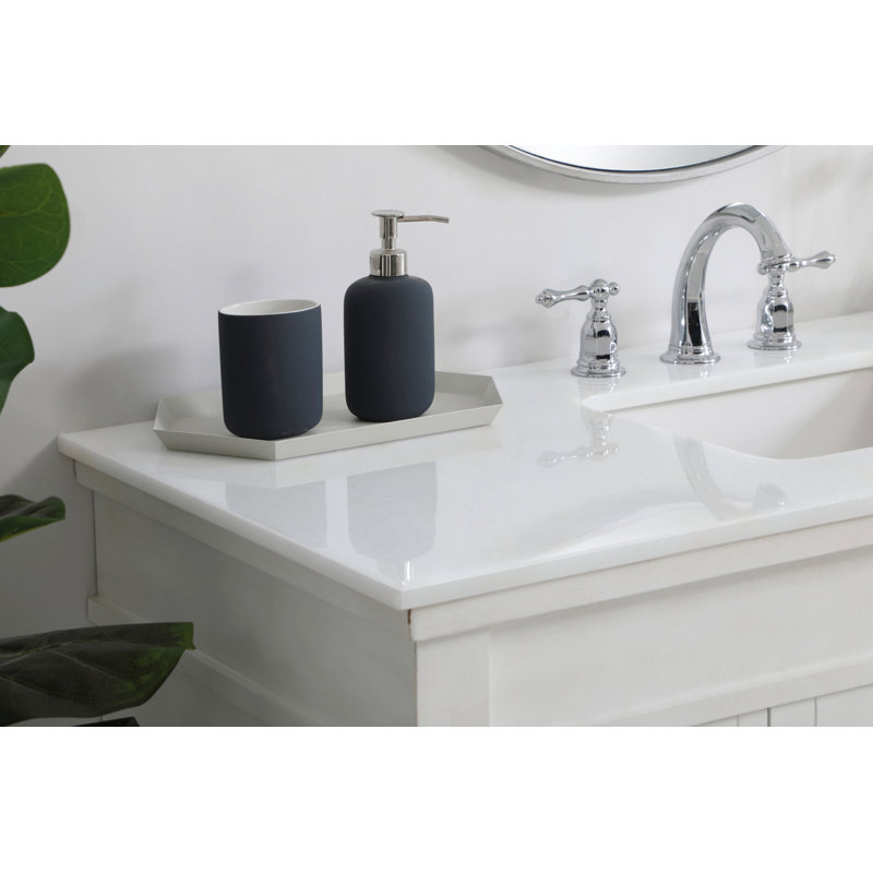 Ensemble de meuble-lavabo simple 48 po Lexington, Blanc antique, Blanc ivoire