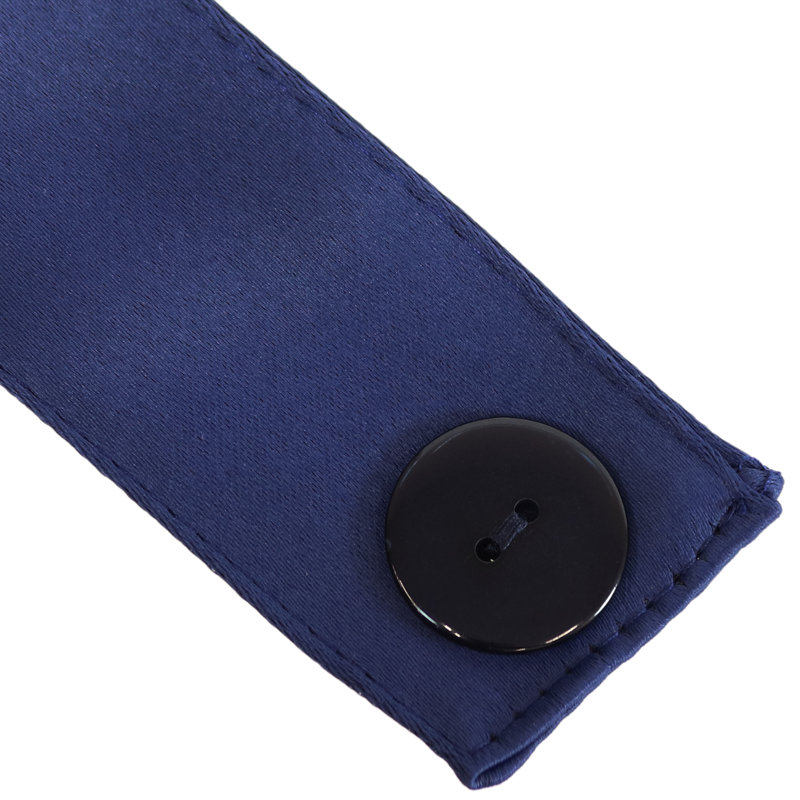 Blue Polyester Curtain Tiebacks with Resin Button Closure - Set of 2