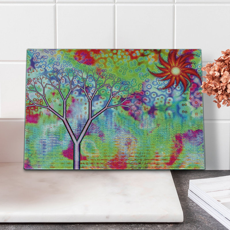 Multicolore planche à découper en verre trempé Ambesonne