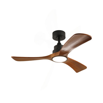 41.7"  Ceiling Fan with Light, 3 Solid Wood Blades, 6-speed Reversible DC Motor for Bed Room,Dining Room,Living Room.