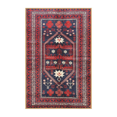 Tapis traditionnel bleu / rouge