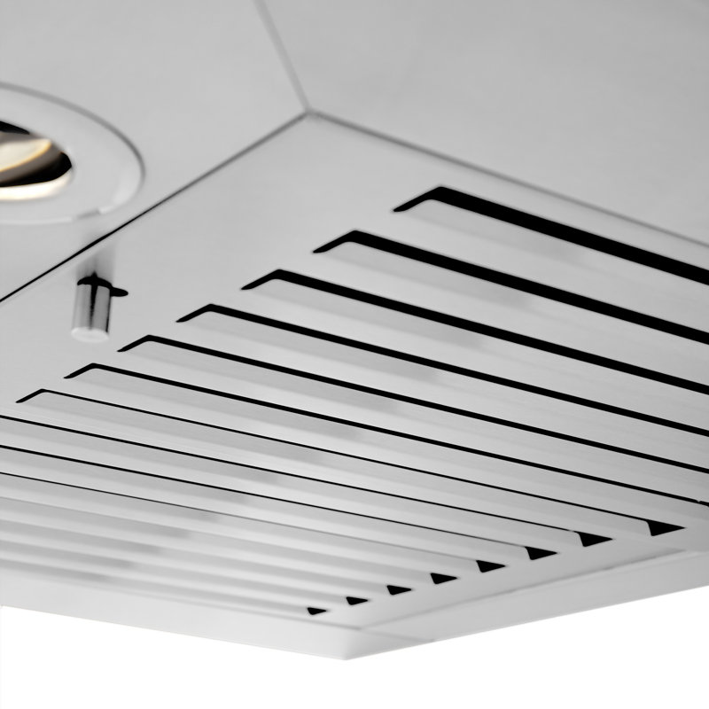 24" 400 CFM Ductless Wall Mount Range Hood, Stainless Steel