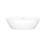 Lussari Standard White Oval Vessel Bathroom Sink with Overflow