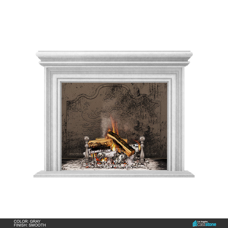 Palermo Alto Fireplace Mantel, Smooth Gray
