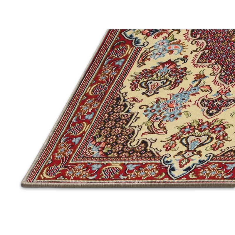 Tapis brun/beige traditionnel Jitu, Rectangle 6 pi x 9 pi