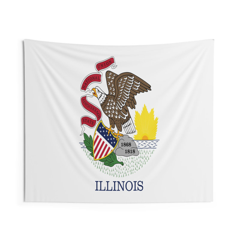 Tapisserie murale «Illinois State Flag», H 68 po x l 80 po