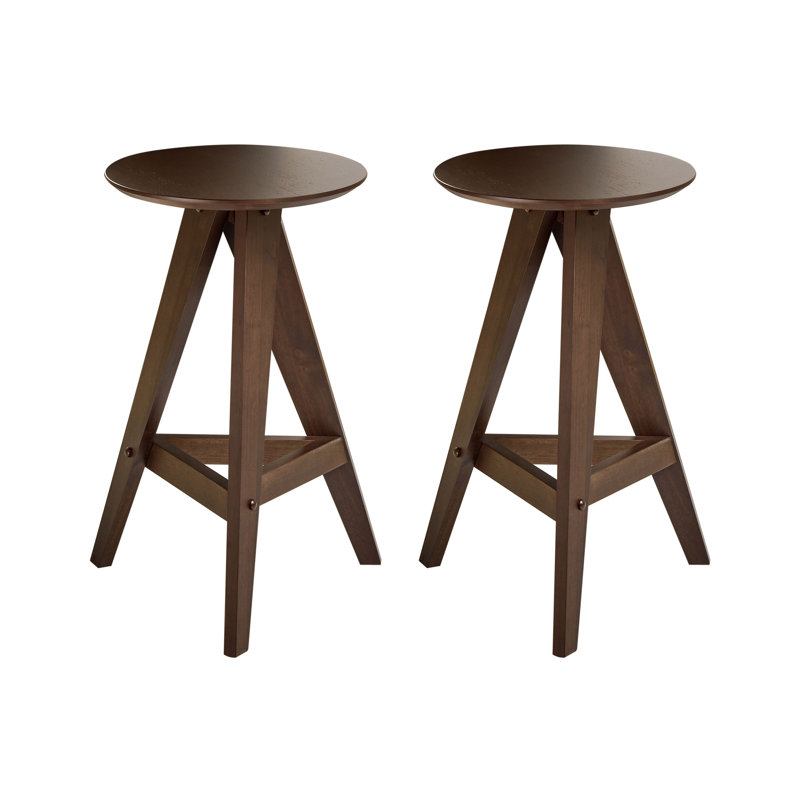 Set of 2 Wooden Bar Stools AROMA, Brown