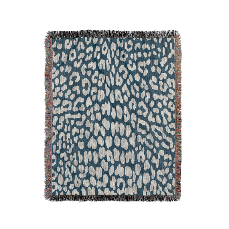Jeté en mélange de coton Delo, Bleu, L 80 po x l 60 po