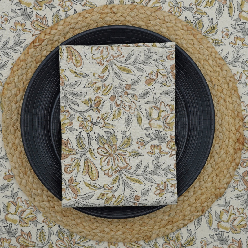Napperon décoratif en coton 13 x 19 po Fab divine Qudrat, gris