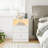 Modern Nightstand with Charging Station & Smart LED Light, Bedside Table with 2 Drawers and Open Shelf, Small End Table for Bedroom, White-656581424