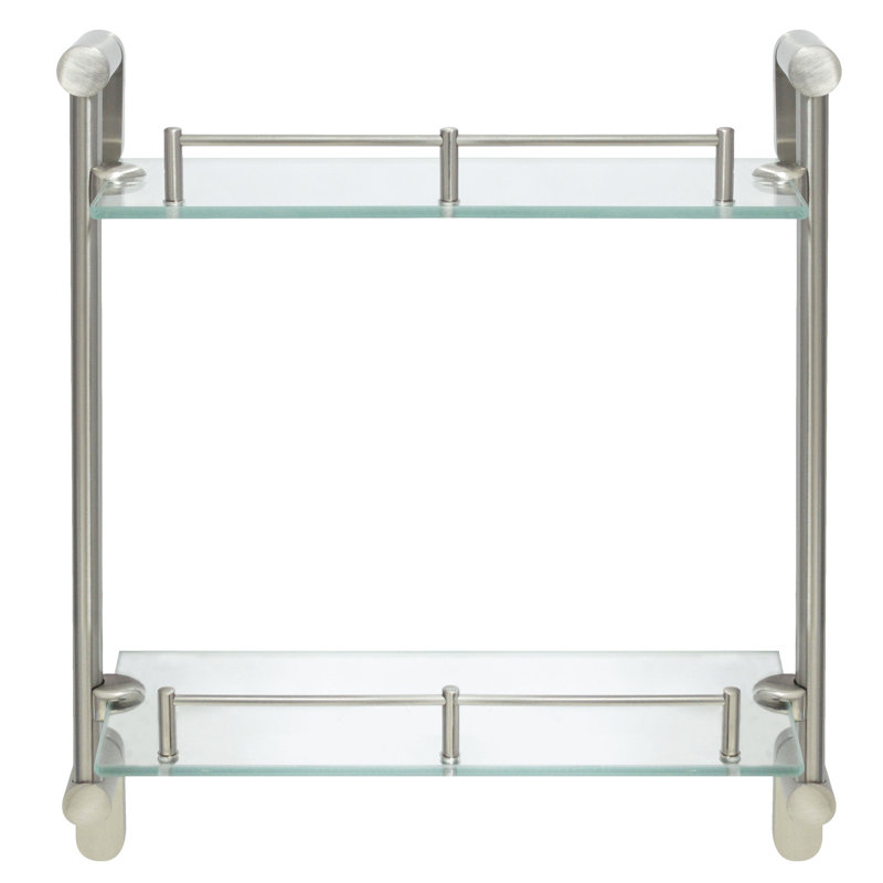 Azahel 2 Piece Accent Shelf, Satin Nickel