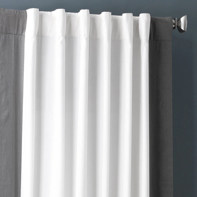 Rideaux en coton Limone Urban Limers, 50 po x 96 po, Blanc cassé chaud / gris