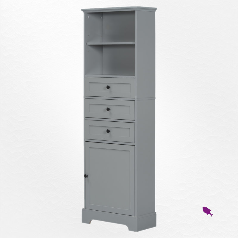 Armoire de salle de bain autoportante, Gris