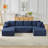 Compressible U-Shaped Sectional Sofa Set