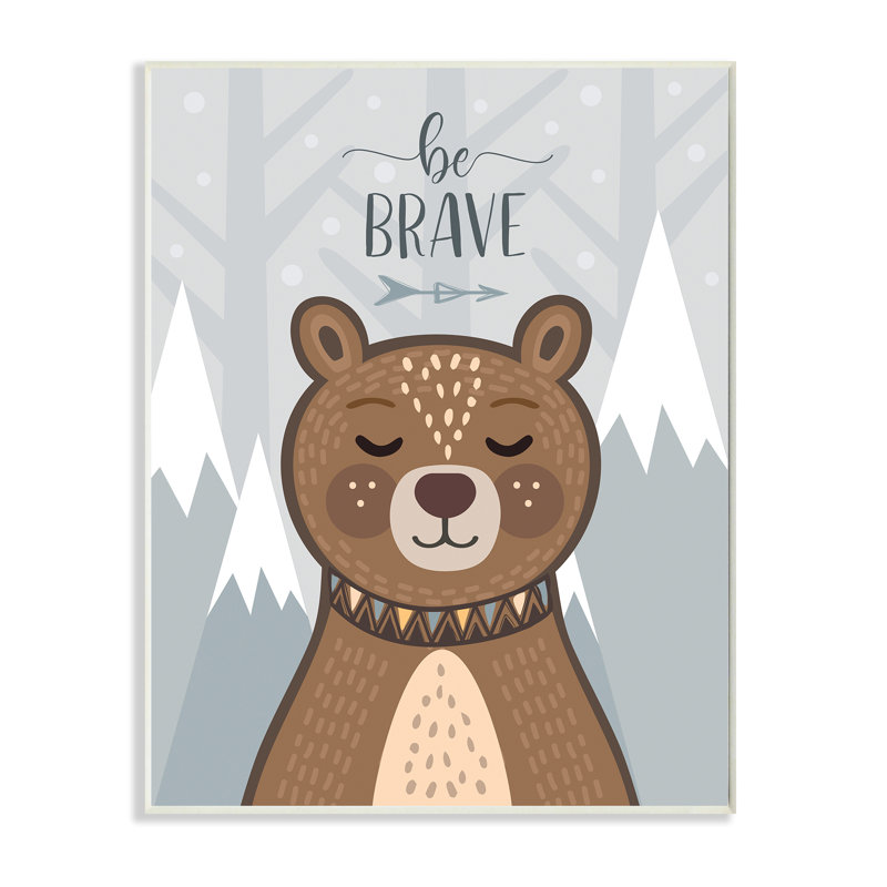 Be Beve Sentiment, ours de montagne apaisant, H 15 po x l 10 po x P 0,5 po, Plaque murale