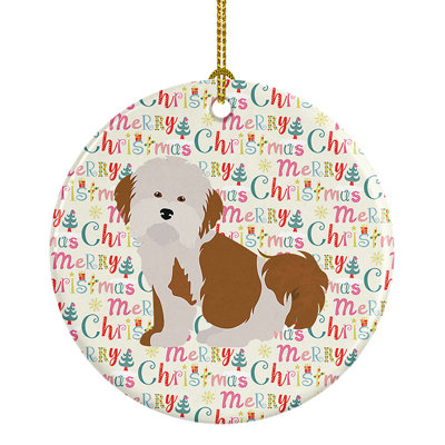 Ornement suspendu havanais Merry Christmas