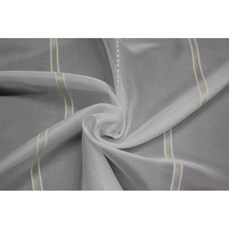 Canadice Semi Sheer Curtain Single Panel, 750 W x 120 D cm, Gold/Grey