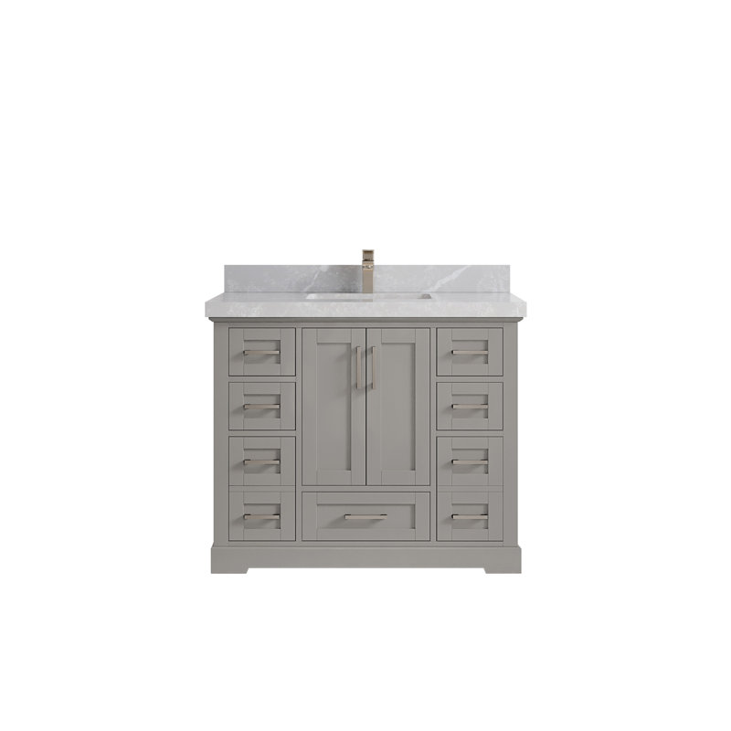 42 po X P 22 po Meuble-lavabo simple escamotable D Esin, Gris clair