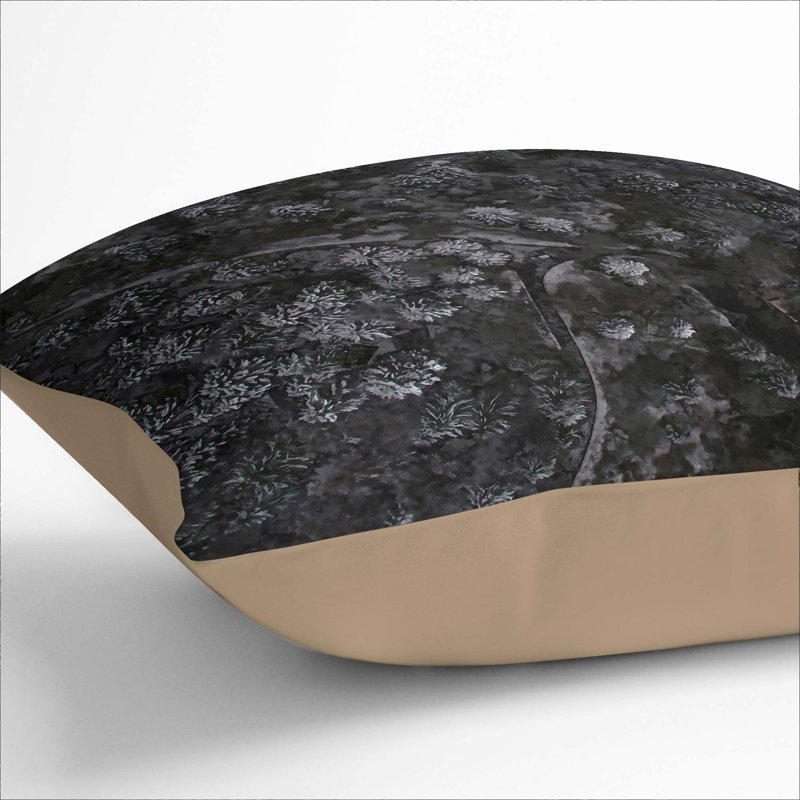 Moody Forest Cushion with Filling, 40cm H x 40cm W x 15cm D, Stone