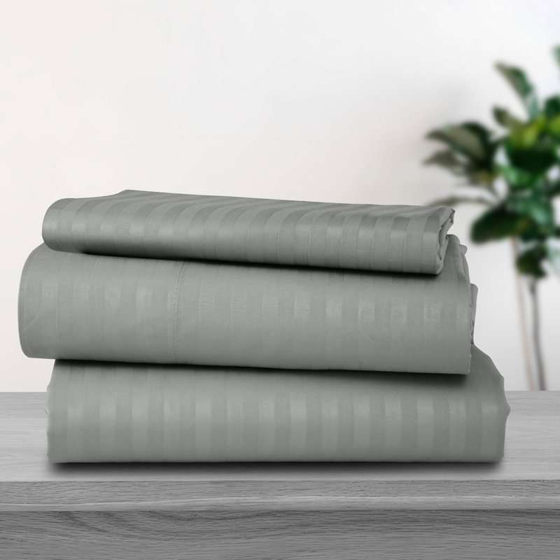 Lux Decor Collection Brushed Microfiber Sheet Set with Fitted Flat Sheets & Pillowcase, Gray