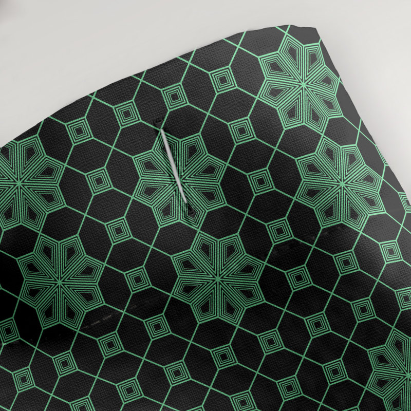 Rideau de douche simple en treillis Classic, Vert / Noir