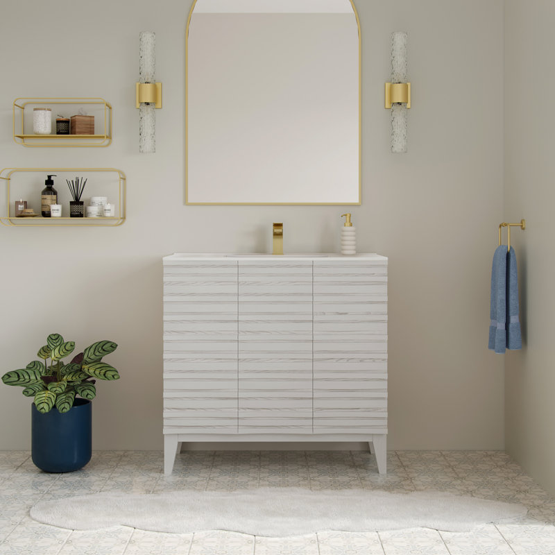 Meuble-lavabo blanc Cascade
